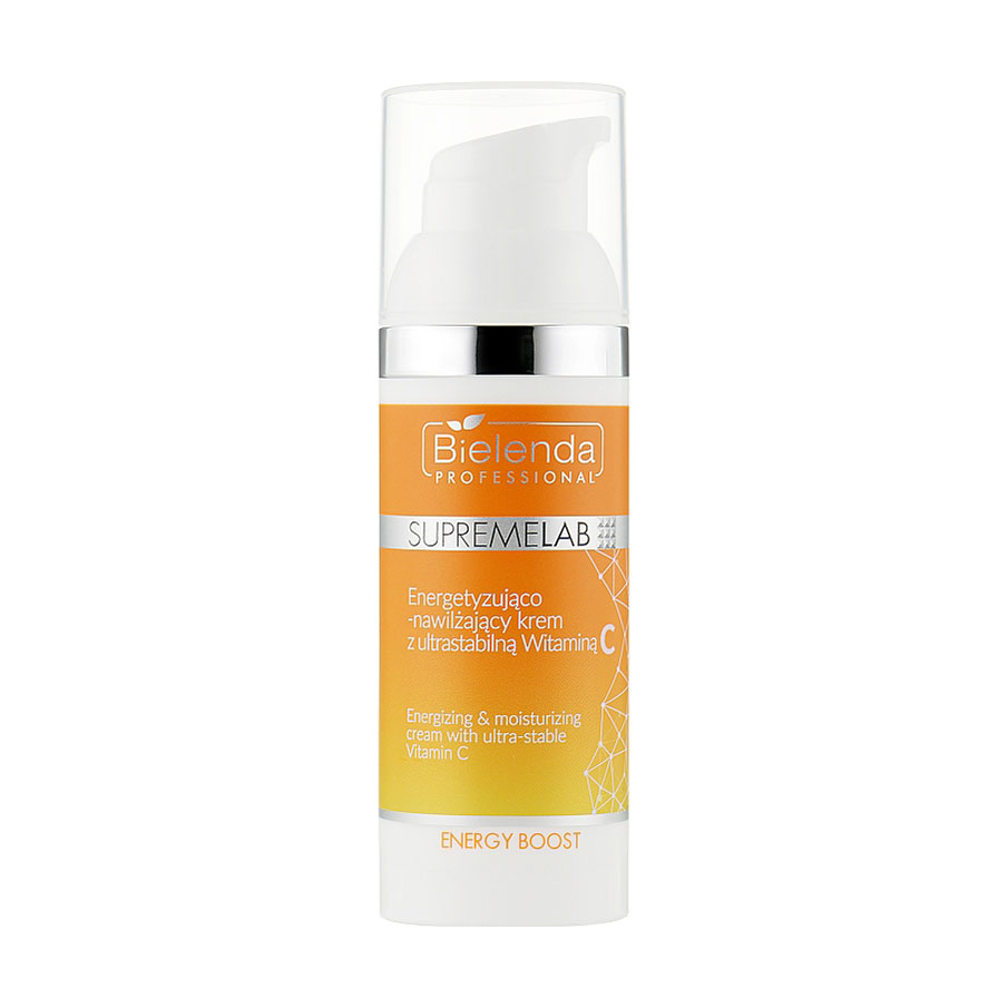 Енергетичний та зволожувальний крем для обличчя Bielenda Professional Supremelab Energy Boost Cream зі стабільним вітаміном С, 50 мл